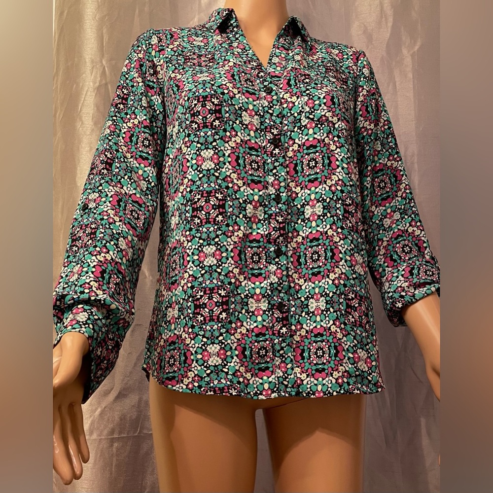 Express- Long-sleeved multi-color blouse